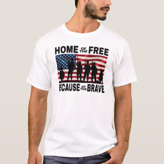Home of the Free Flag Soldiers T-Shirt