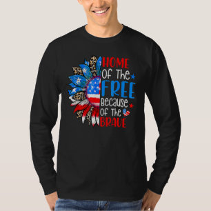 Home Of The Free Veterans 4th Of July Women Wife P T-Shirt