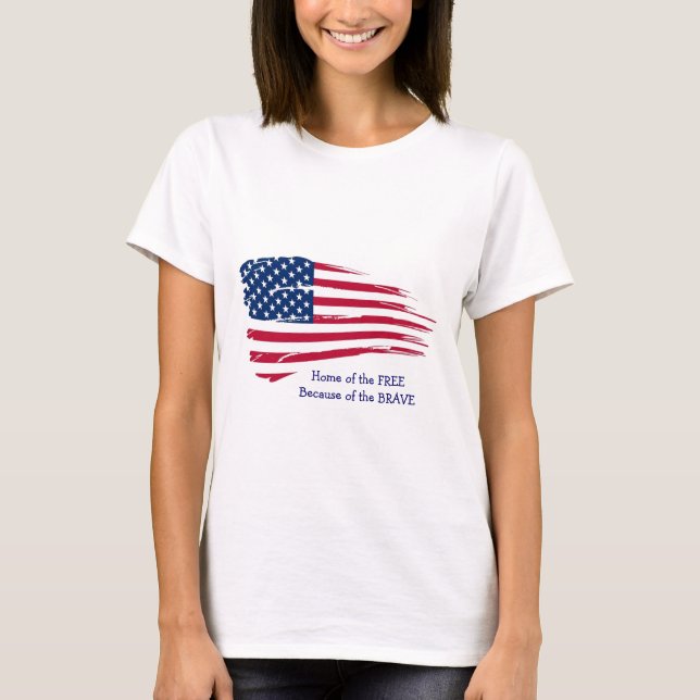 Home of the Free Wavy Flag T-Shirt (Front)