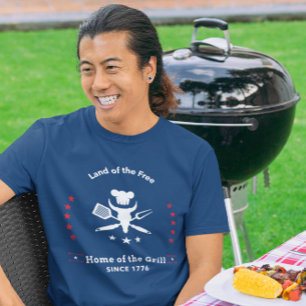 Home of the Grill – Patriotic BBQ T Shirt