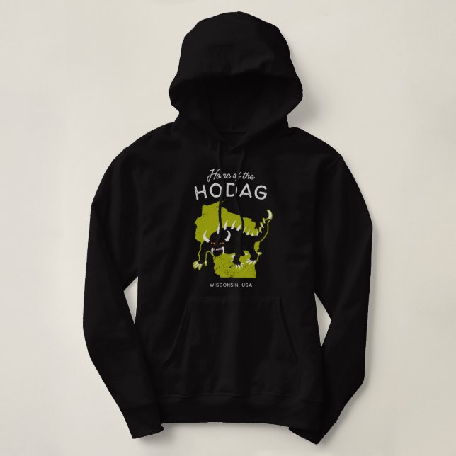 Home of the Hodag - Wisconsin, USA Cryptid Pullove Hoodie (Design Front)