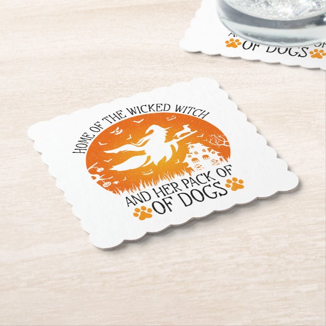 Home Of The Wicked Witch And Her Pack Of Dogs Cool Paper Coaster (Angled)