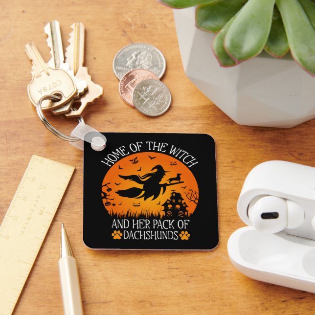 Home Of The Witch And Her Pack Of Dachshunds Cool Key Ring (Desk)