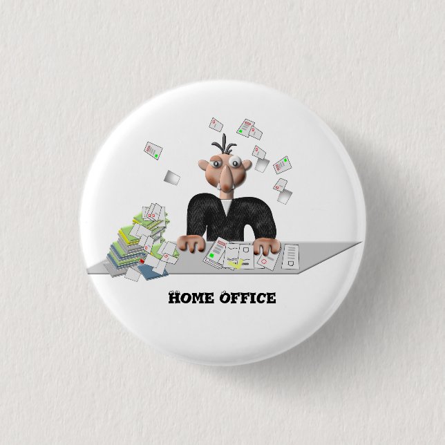 Home Office  , Personalised 3 Cm Round Badge (Front)