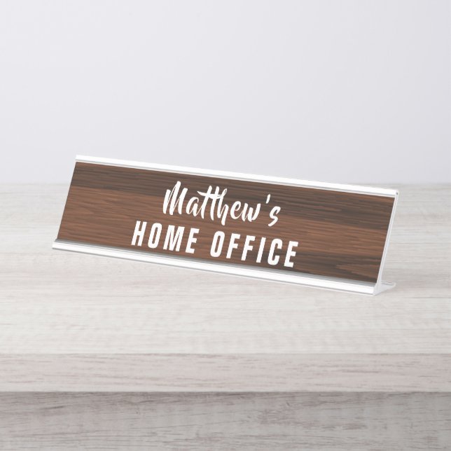 Home Office Personalised Desk Name Plate (Front)