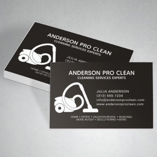 Home & Office Professional Cleaning Service Black Business Card