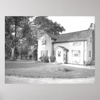 Home on the Farm/Black-and-White Photography Poster