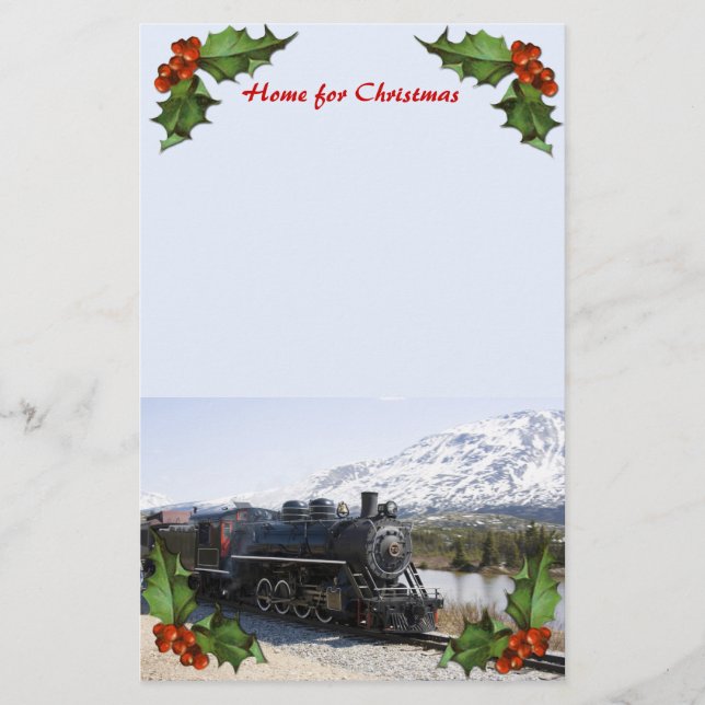 Home on the Train for Christmas Stationery (Front)
