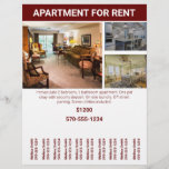 Home or Apartment For Rent Flyer Tear Off Strips<br><div class="desc">Have an apartment or home for rent? Advertise your rental on community bulletin board with this custom printed flyer. This flyer is ready to be customised with three photos and has a spot for your to add a headline, description, rental price, phone number and info on the tear-off strips. Just...</div>