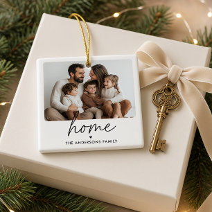 Home Personalised Family Photo Christmas Ceramic Ornament