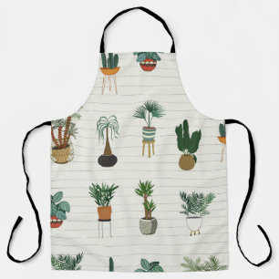 Home Plants: Hand Drawn Seamless Interior Apron