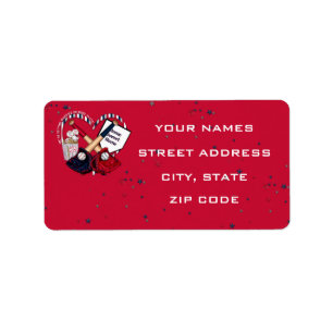 Home Plate Baseball Wedding Address Labels 02-Red