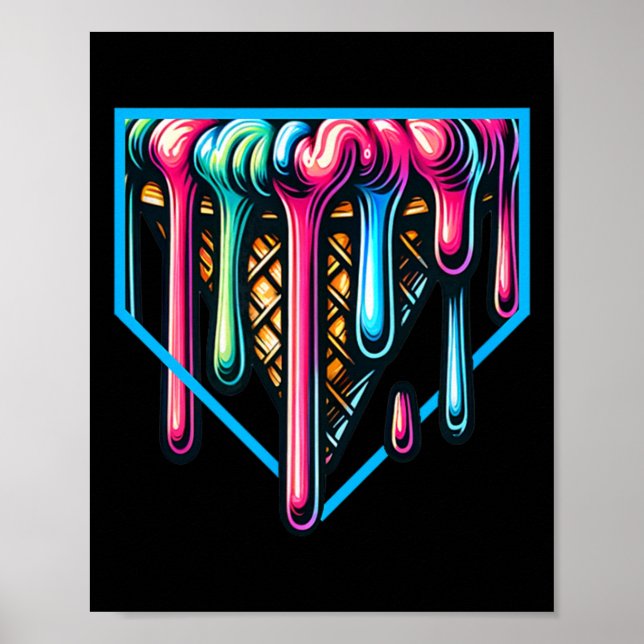 Home Plate Drip - Ice Cream Softll And Sell  Poster (Front)