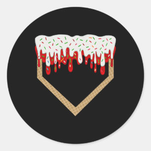 Home Plate Sell Drip Christmas Youth Sports Respec Classic Round Sticker