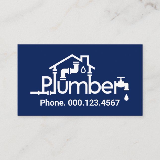 Home Plumber Pipe Piping Frame Business Card (Front)