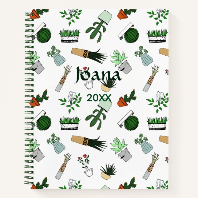 Home Potted Plants Doodle Art Notebook (Front)