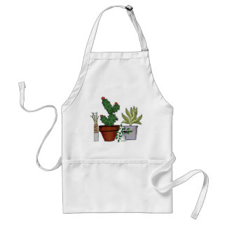Home Potted Plants Doodle Art Standard Apron