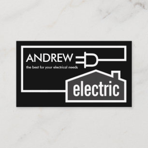 Home Power Plug Electrical Circuit Business Card