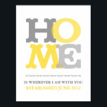 Home print or poster customise personalise<br><div class="desc">This is a lovely print for your home or to give as a housewarming or wedding gift for someone. Just click on the orange customise rectangle and you can change the words and date under the squiggles and add your own phrases or dates. You can also change the font and...</div>