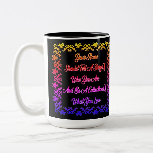 Home Quote Black Rainbow Mug (Left)