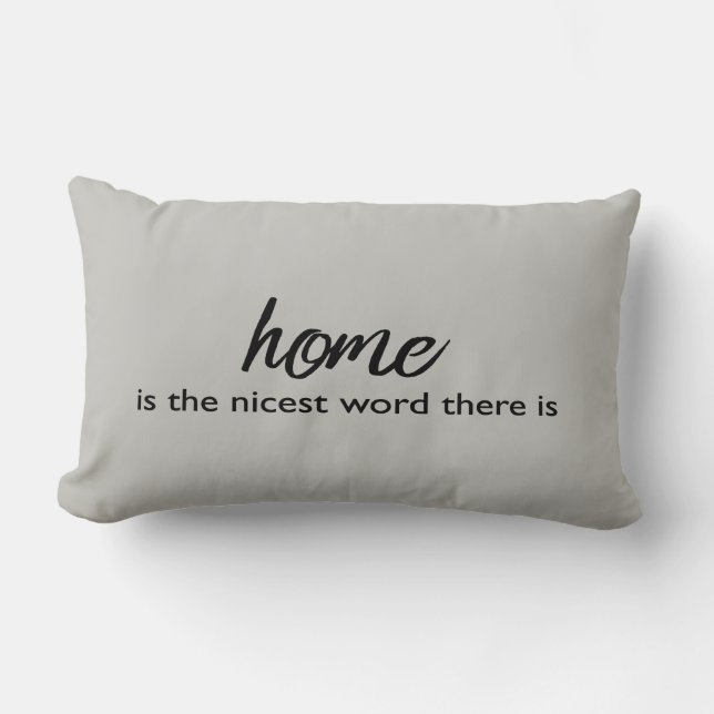 Home Quote Grey Typography | Pillow (Front)