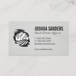 Home Real Estate Investor Leather Trim Business Card