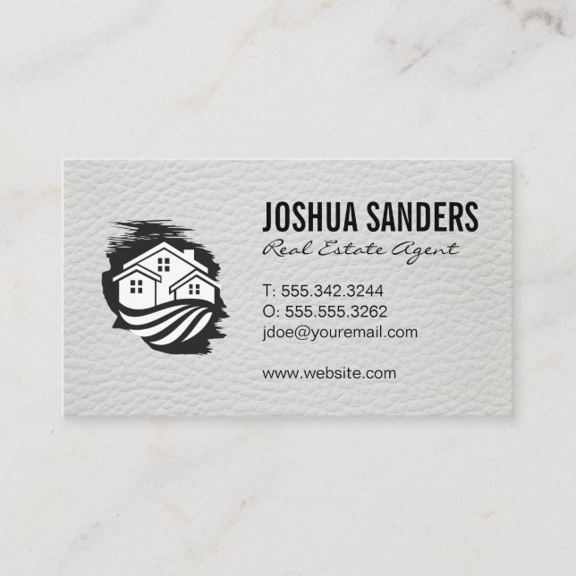 Home Real Estate | Investor | Leather Trim Business Card (Front)