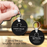 Home Real Estate Realtor Promotional Key Ring<br><div class="desc">Round keychain features your details on the front and back in chic lettering with a home design. Personalise this keychain for yourself,  your company,  employees and clients. (Leave areas blank if you do not want any details printed.)</div>