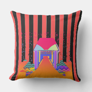 Home Red Black Stripes Cushion
