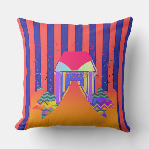 Home Red Blue Stripe Cushion