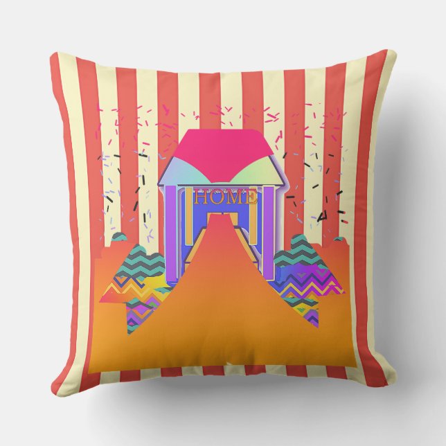 Home Red Stripes  Cushion (Back)