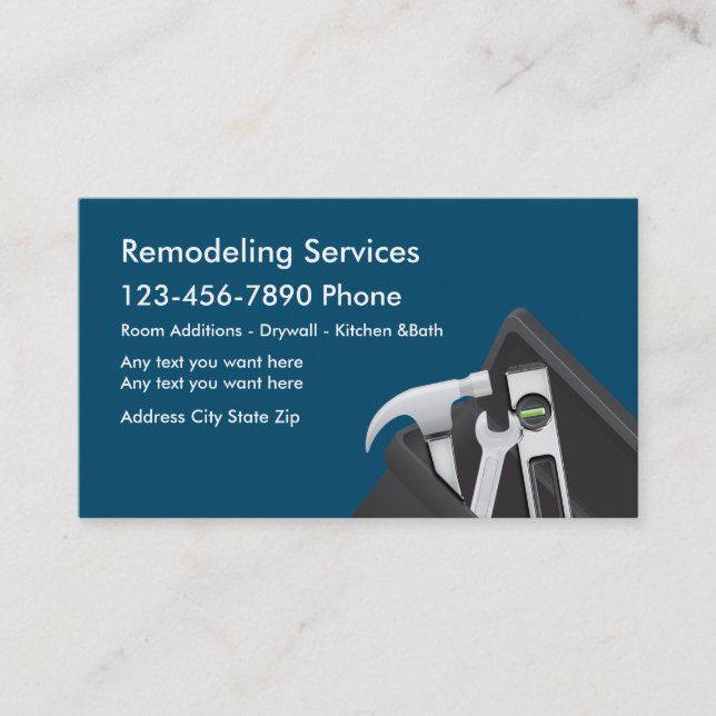 Home Remodeling Service Business Card (Front)