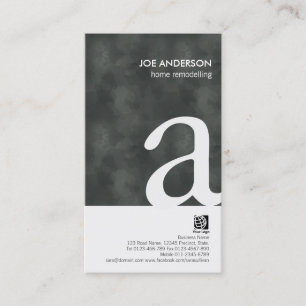 Home Remodelling Grunge Bold Monogram BusinessCard Business Card