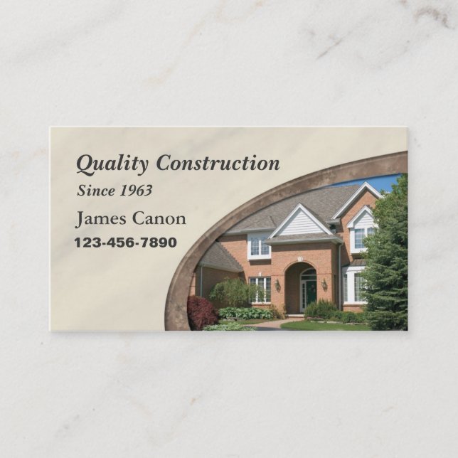 Home Remoldling or Construction Business Card (Front)