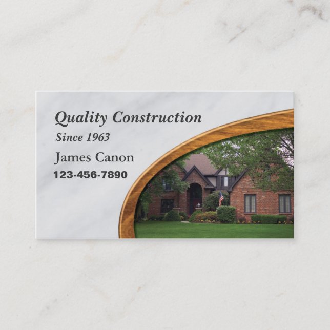 Home Remoldling or Construction Business Card (Front)