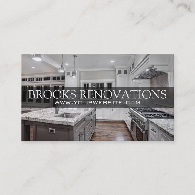 Home Renovation Construction Business Business Card (Front)