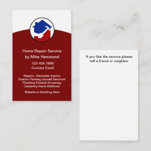 Home Repair Construction Business Cards