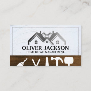 Home Repair   Construction   Metallic Roof Logo Business Card
