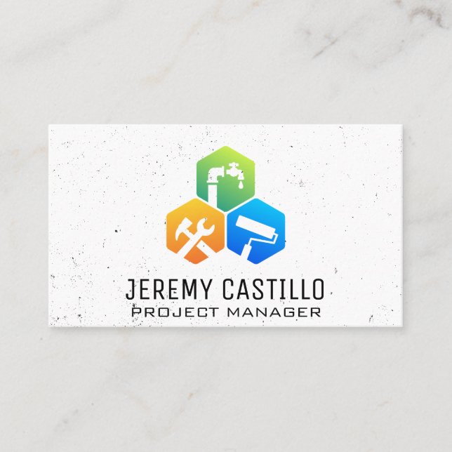 Home Repair Construction Services Business Card (Front)