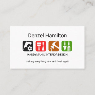 Home Repair Design Tools Placard Business Card