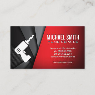 Home Repair   Drill Icon   Abstract Panels Business Card