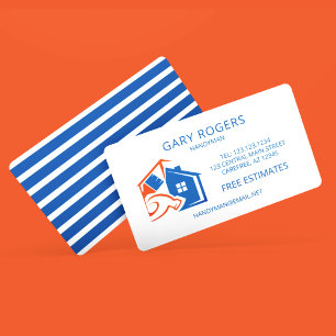 Home Repair Handyman Blue Business Card