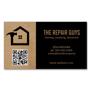 Home Repair   Handyman   Construction   QR Code Magnetic Business Card