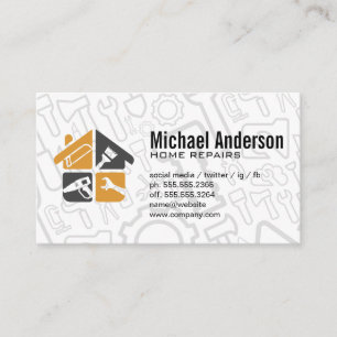 Home Repair Icons   Builder Tools Business Card
