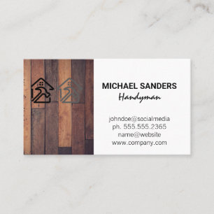 Home Repair Logo   Wood Business Card