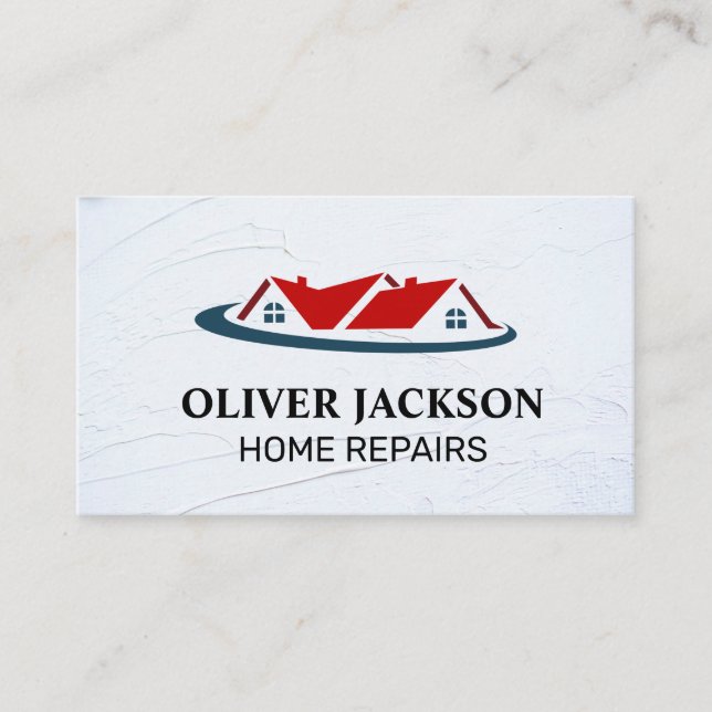 Home Repair |  Mortgage House Real Estate logo Business Card (Front)