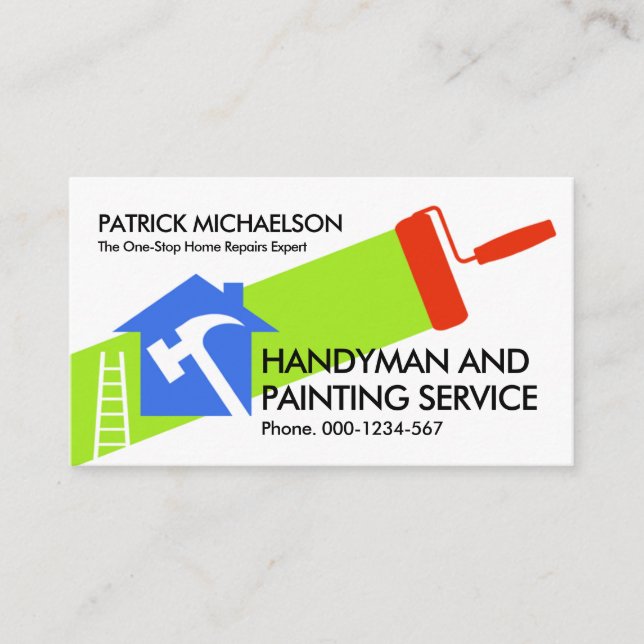 Home Repair Painting Handyman Service Business Card (Front)