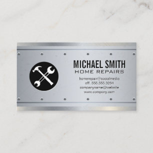 Home Repair Property Manager Metallic Rivets Business Card