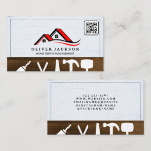 Home Repair   Realtor   Rooftop QR Code Business Card