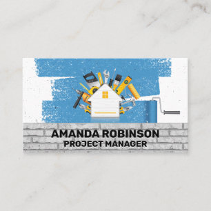 Home Repair Tools Paint Brick Wall Business Card